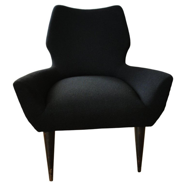 Fauteuil Vintage Noir Italie