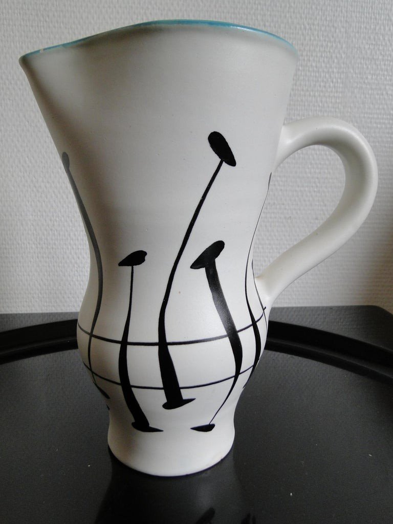 Roger Capron Pitcher Vintage Vallauris France 1960s-photo-2