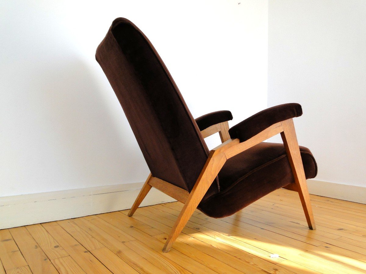 Fauteuils De Salon Français En Velours De Couleur Aubergine, France, Mid  Century