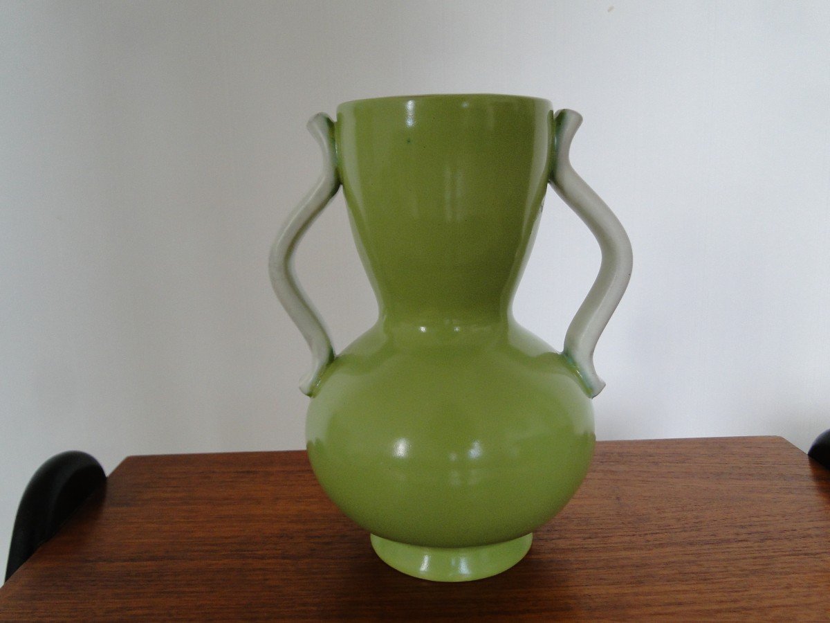 Anna Lisa Thomson Upsala-ekeby Vase Vintage Céramique émaillée Suède Circa 1940-photo-1