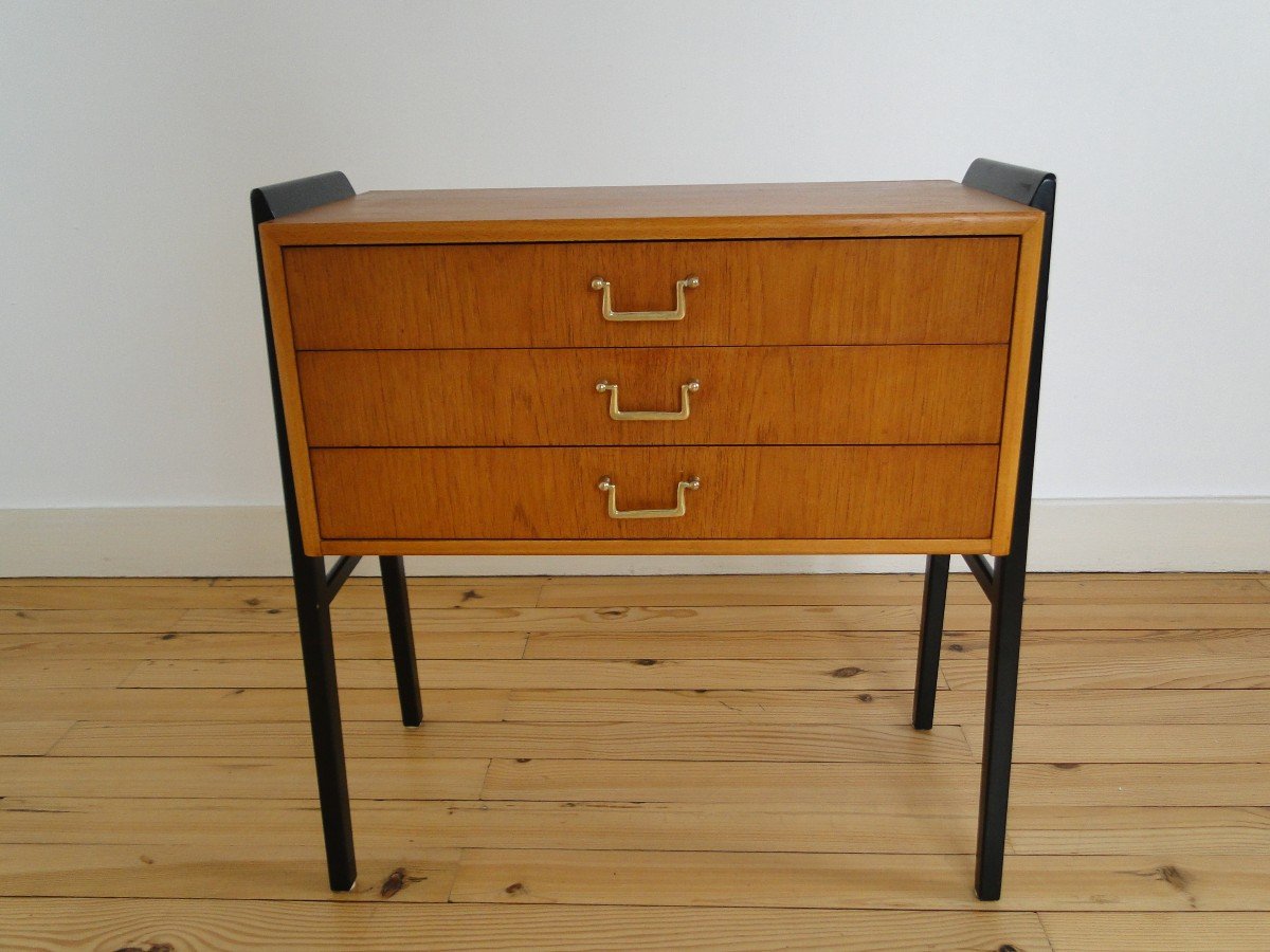 Small Commode Furniture D Entry Scandinavian Teak Mid Century-photo-3