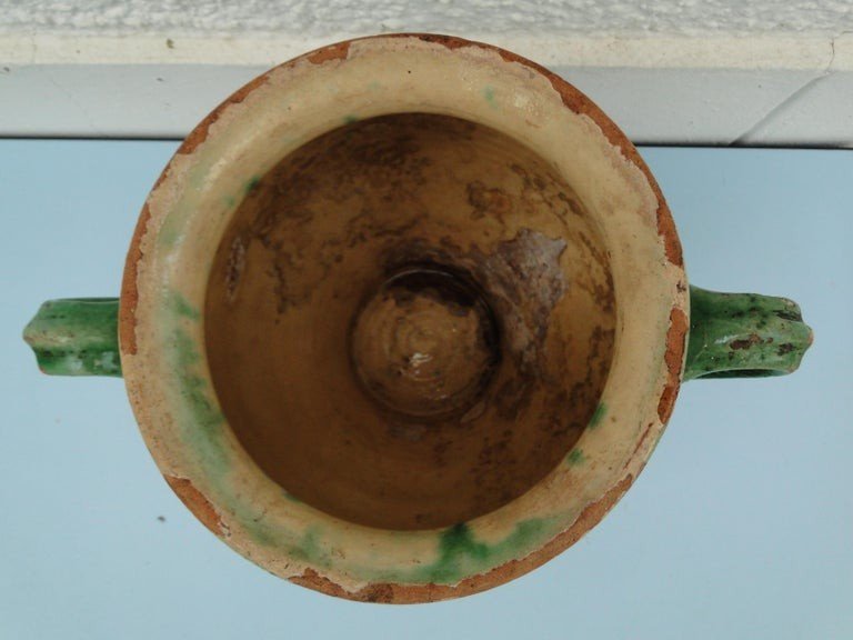 Grand Pot à Confit Vert Art Antique Du XIXème Sud Ouest De La France -photo-2
