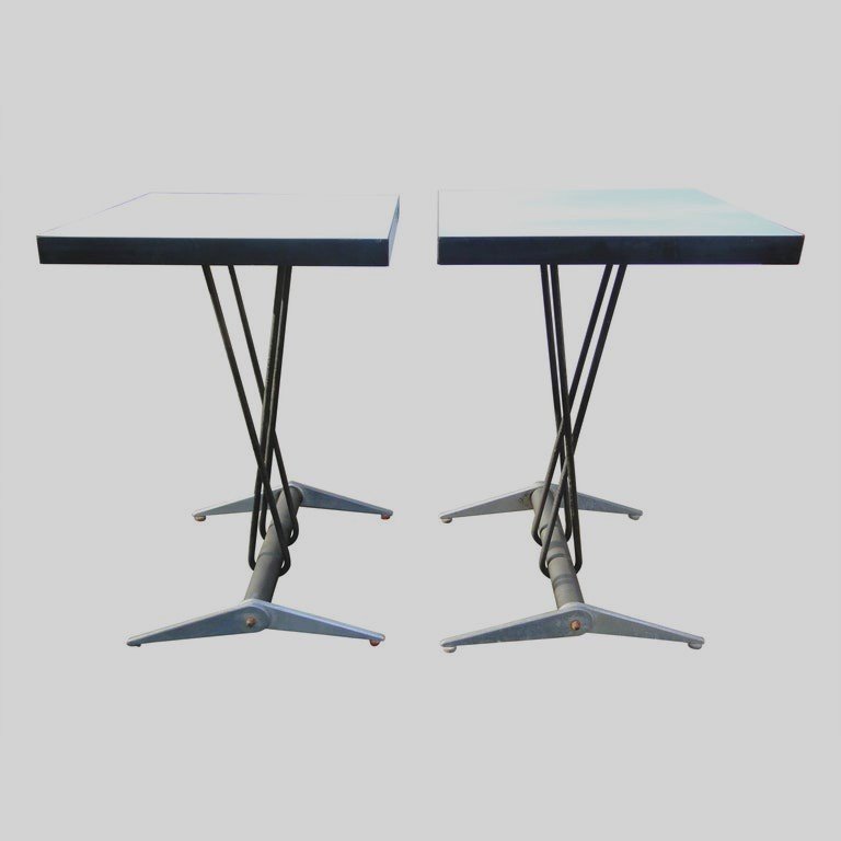 Pair Tables Jean Prouvé Pour l'Aéroclub De Doncourt-les-conflans 1938 France