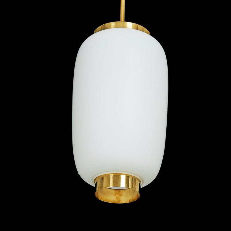 Suspension Royale Vintage XXl En Laiton Et Verre De Bent Karlby, Lyfa Danemark-photo-2