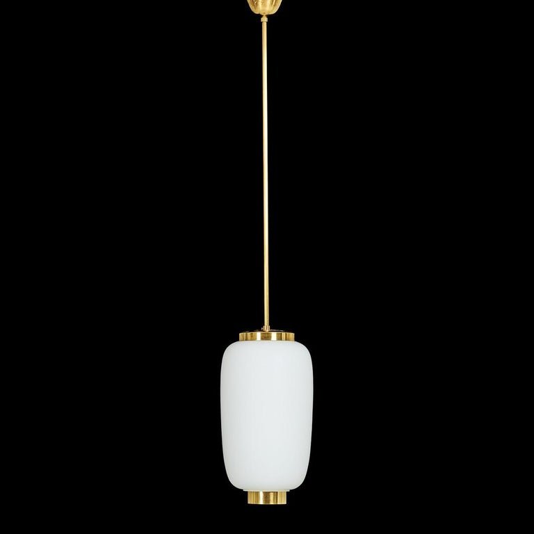 Suspension Royale Vintage XXl En Laiton Et Verre De Bent Karlby, Lyfa Danemark-photo-4