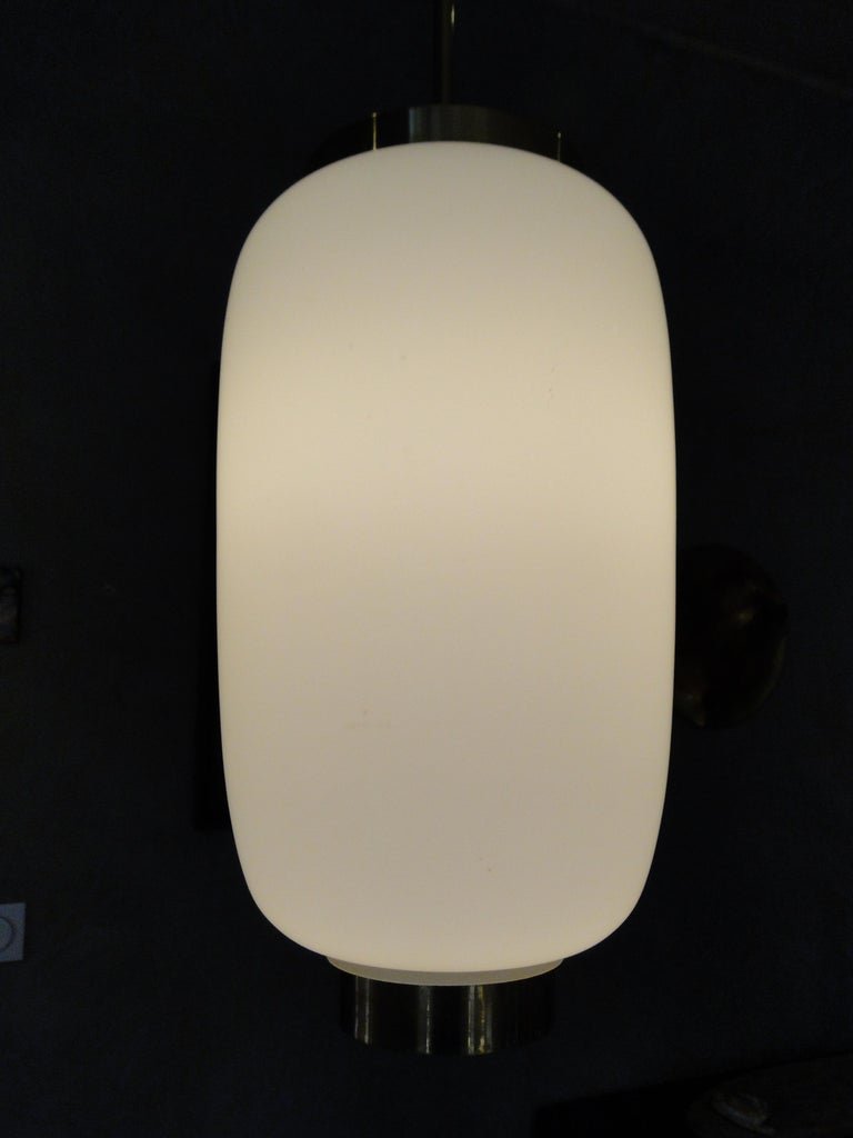 Suspension Royale Vintage XXl En Laiton Et Verre De Bent Karlby, Lyfa Danemark-photo-1