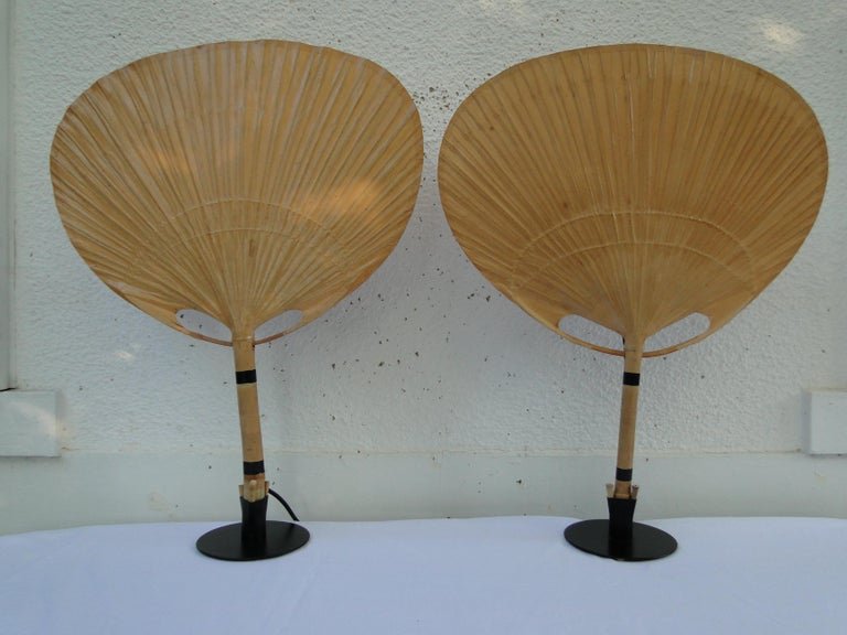 Pair Of Vintage Uchiwa Ingo Maurer Table Or Wall Lamps For M Design Germany, 1970s-photo-3