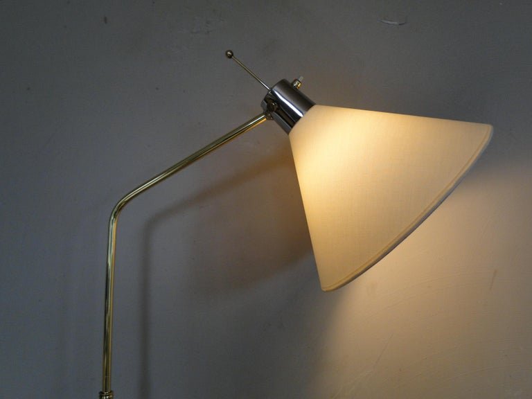 Robert Mathieu Lampadaire articulé en laiton modèle Arlus de la Maison Lunel circa 1950 France-photo-4