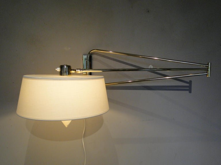 René Mathieu Lunel Arlus, Applique Diabolo Vintage en Laiton, 2 Bras Ajustable  France-photo-3