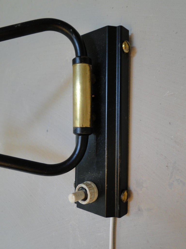 René Mathieu Paire d'Appliques Murales à Bras Articulés , Lunel Arlus, France-photo-3