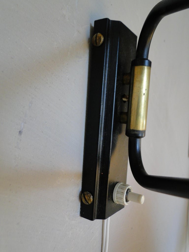 René Mathieu Paire d'Appliques Murales à Bras Articulés , Lunel Arlus, France-photo-4