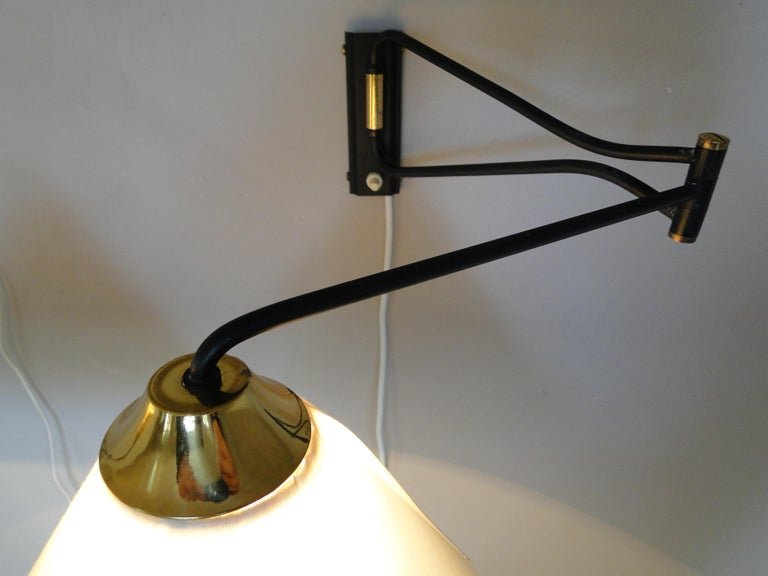 René Mathieu Paire d'Appliques Murales à Bras Articulés , Lunel Arlus, France-photo-5