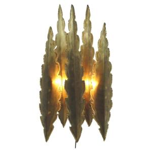 Large Brass Wall Lamp By Svend Aage Holm Sorensen 1960 Denmark