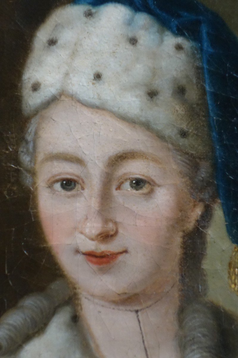 XVIII Th Century Portrait Of Elisabeth Von Shelle La Hast-photo-4