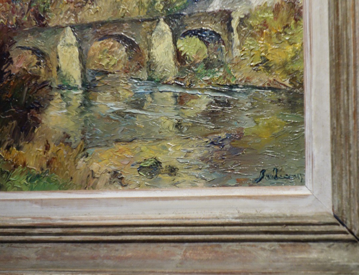 Paysage Du Perche, Huile Sur Toile, XXème-photo-3