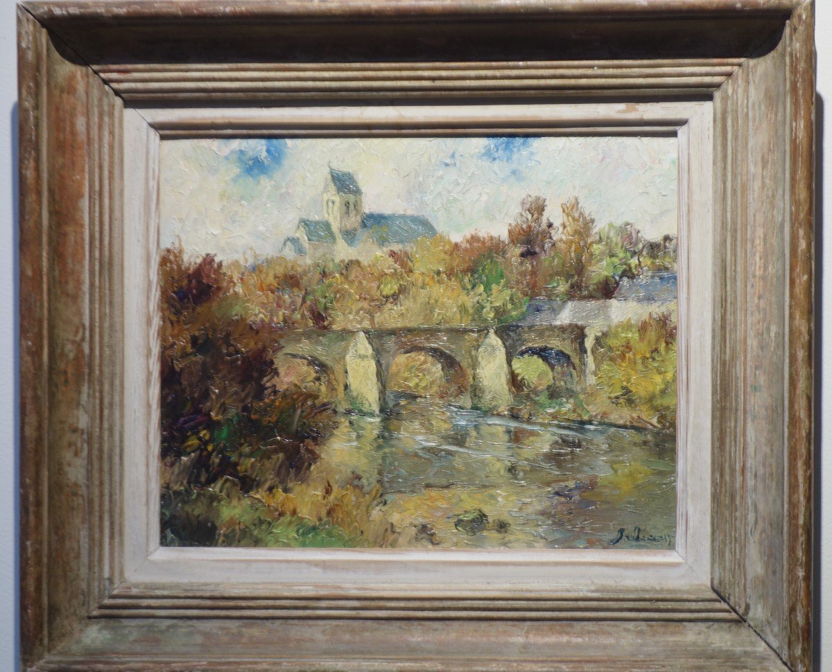 Paysage Du Perche, Huile Sur Toile, XXème