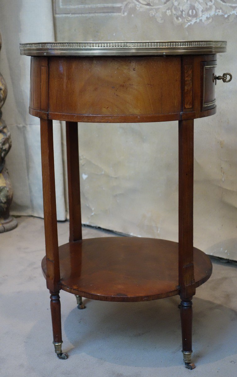 Guéridon  Tambour d'époque Louis XVI-photo-4