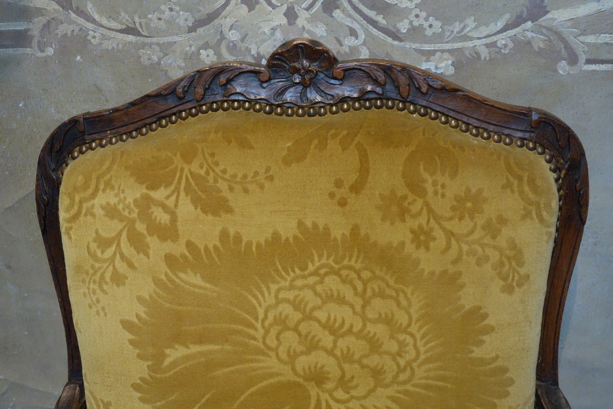 Fauteuil  Dossier Plat à La Reine époque Louis XV  XVIIIème Estampillé Jean Avisse-photo-3