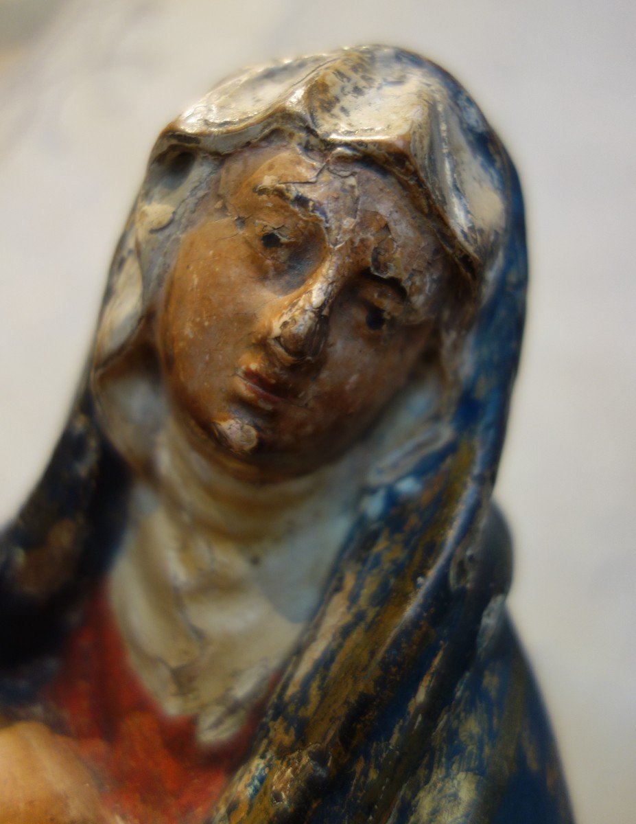 Carved Polychrome Wood Pieta From The XVIII Th-photo-3