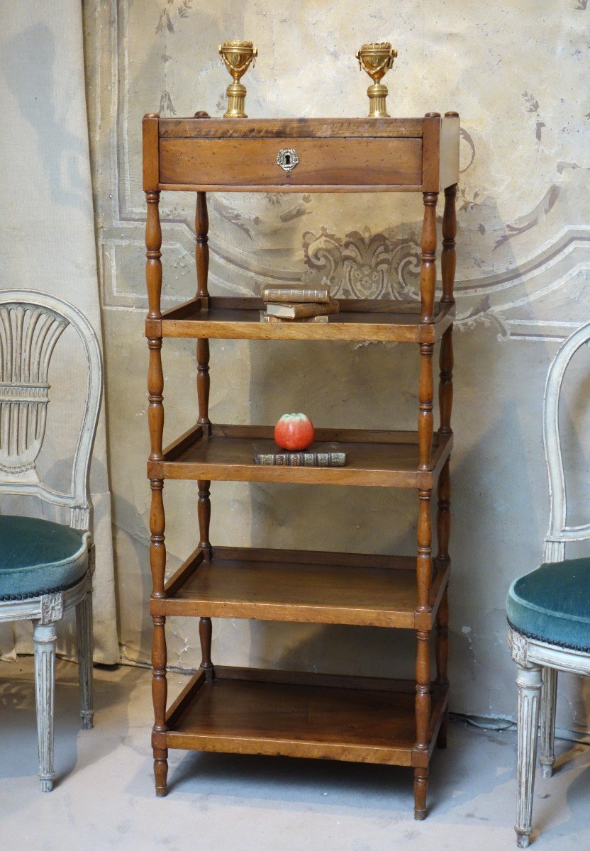 Very High Cherry Wood Shelf From The 18th Century-photo-2