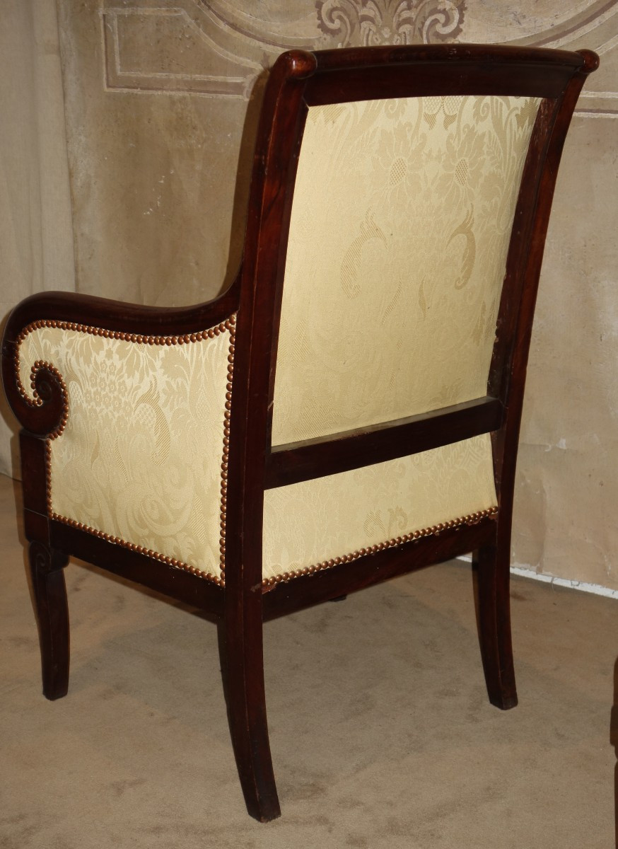 Bergère en acajou époque restauration-photo-4