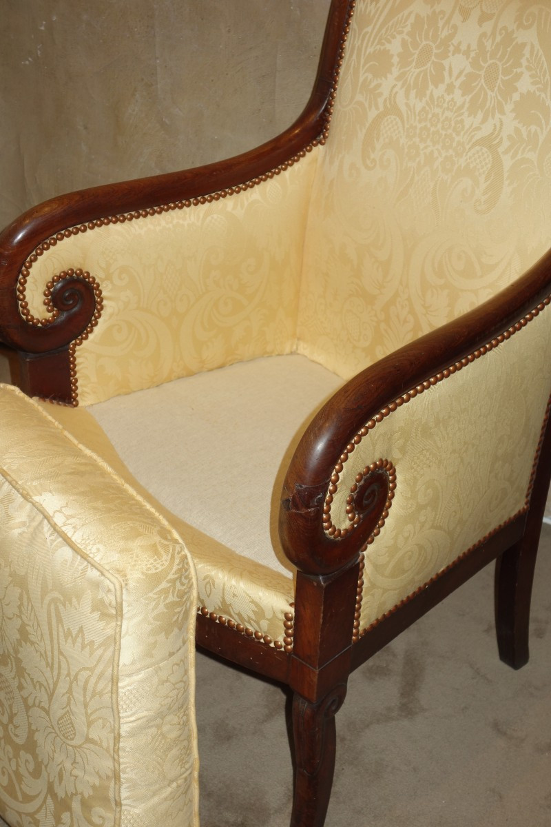 Bergère en acajou époque restauration-photo-2