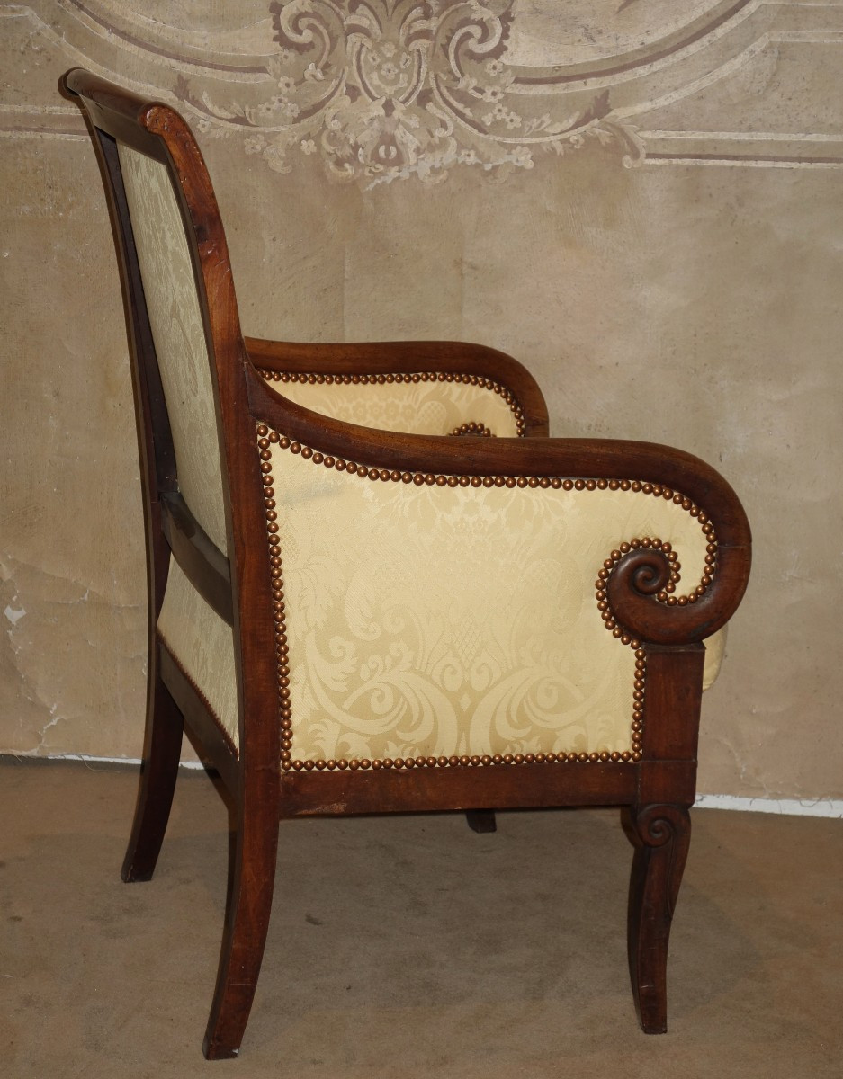 Bergère en acajou époque restauration-photo-5