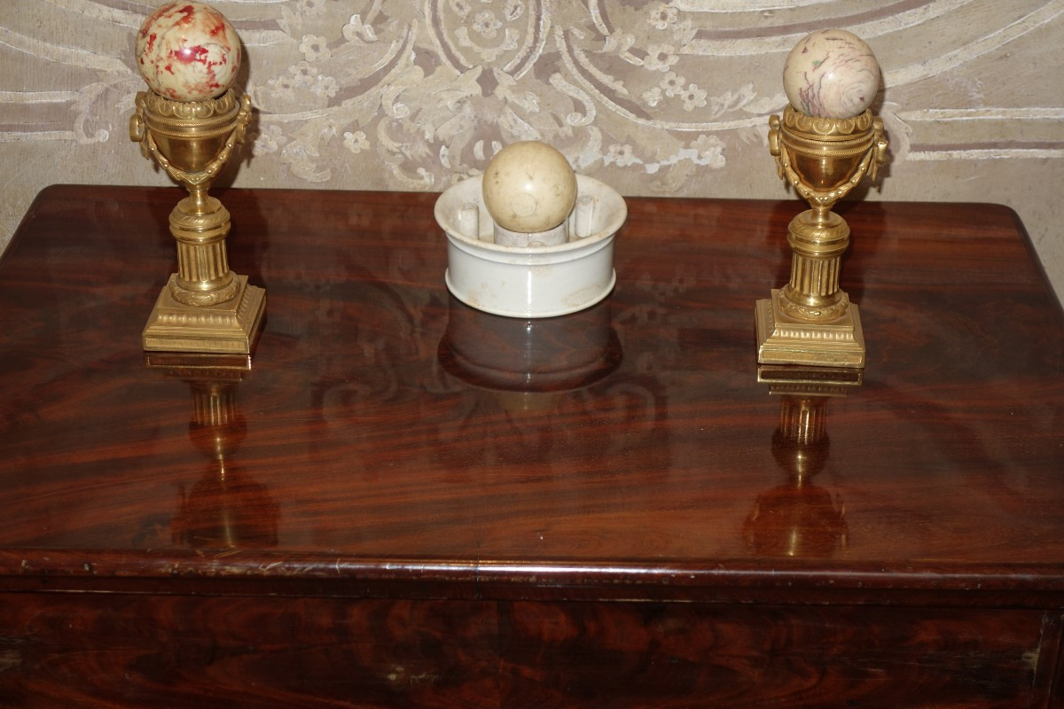 Table de toilette ou coiffeuse Charles X en acajou-photo-4