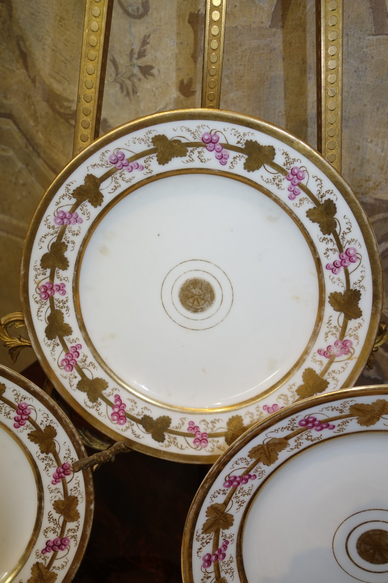 Ensemble d'assiettes en porcelaine de la manufacture de Schoelcher début du XIXème -photo-1