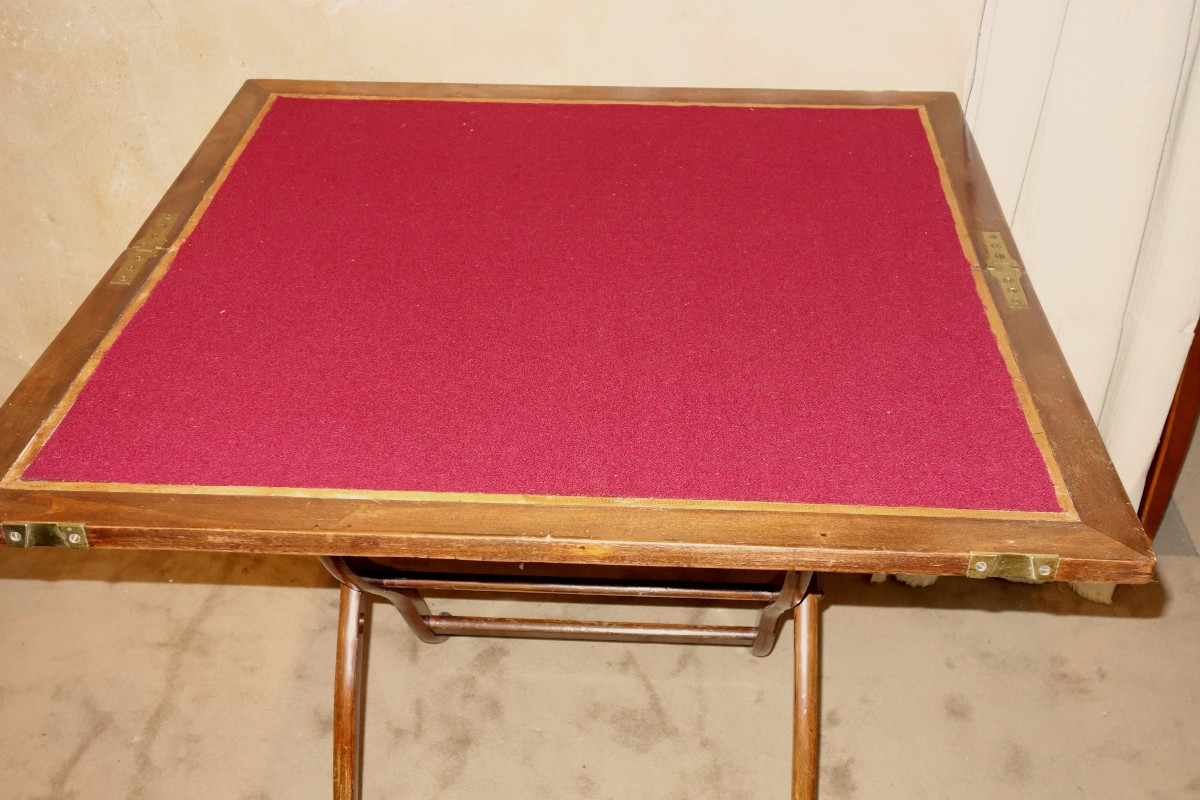 Table à jeux pliante , travail Anglais fin du XIX ème -photo-5