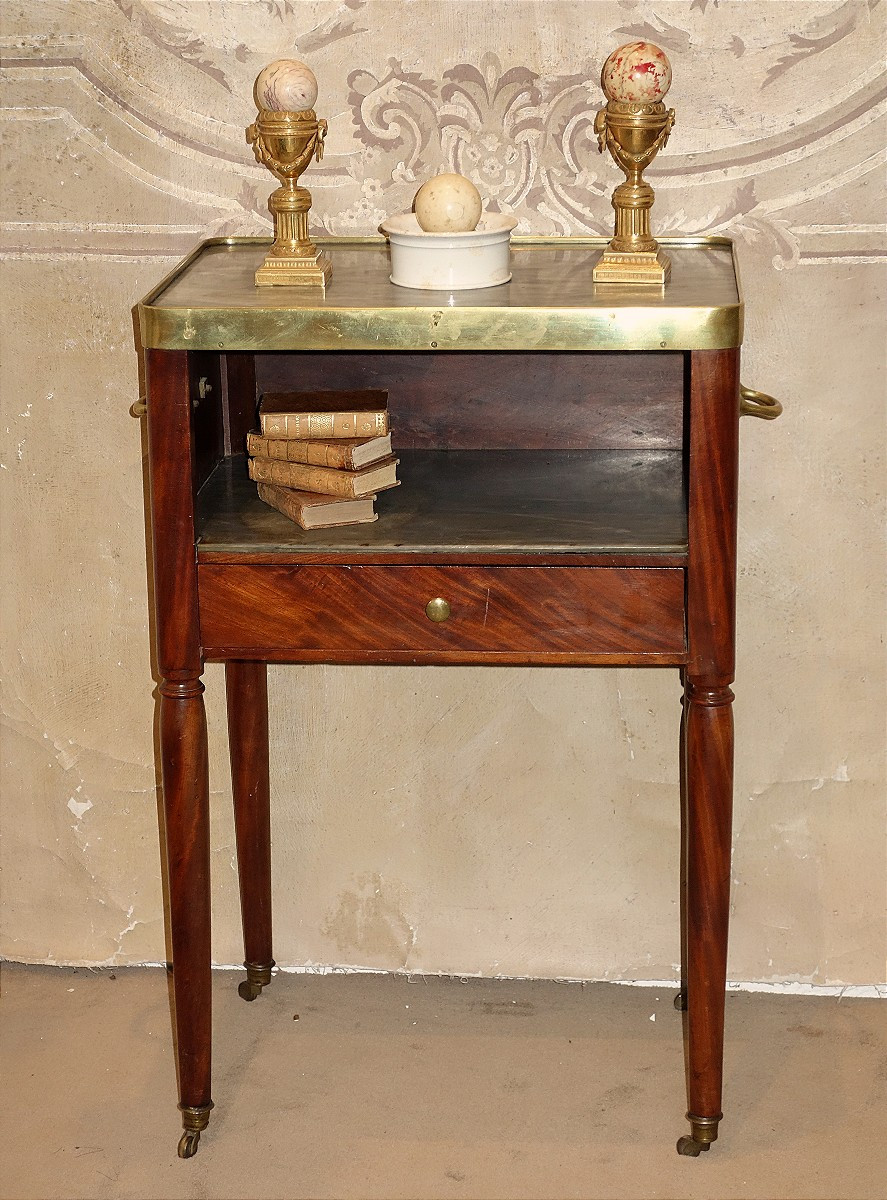 Importante table à encas d'époque Louis XVI en acajou-photo-2