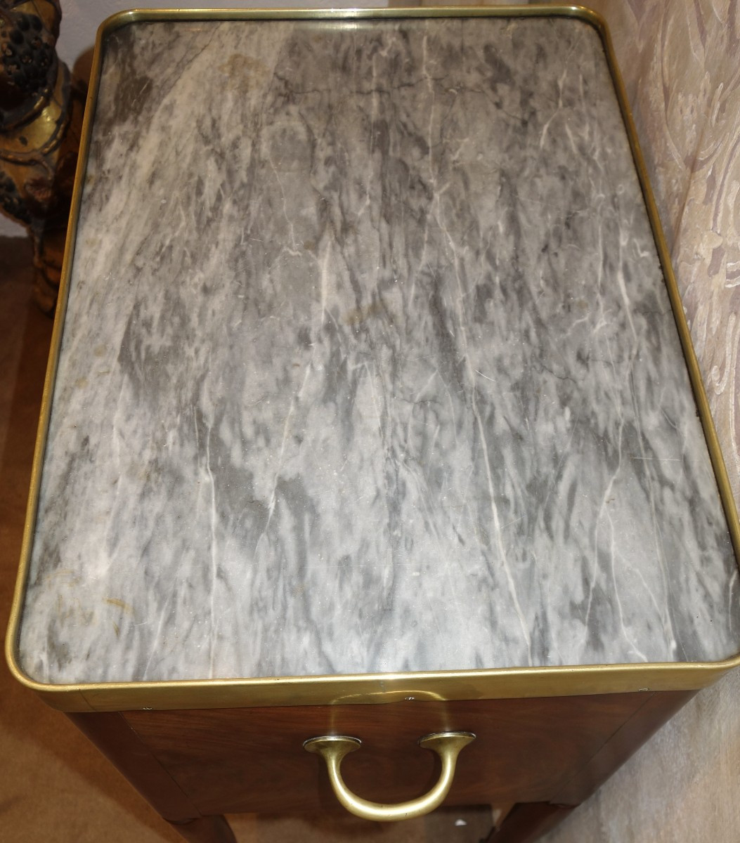 Importante table à encas d'époque Louis XVI en acajou-photo-5