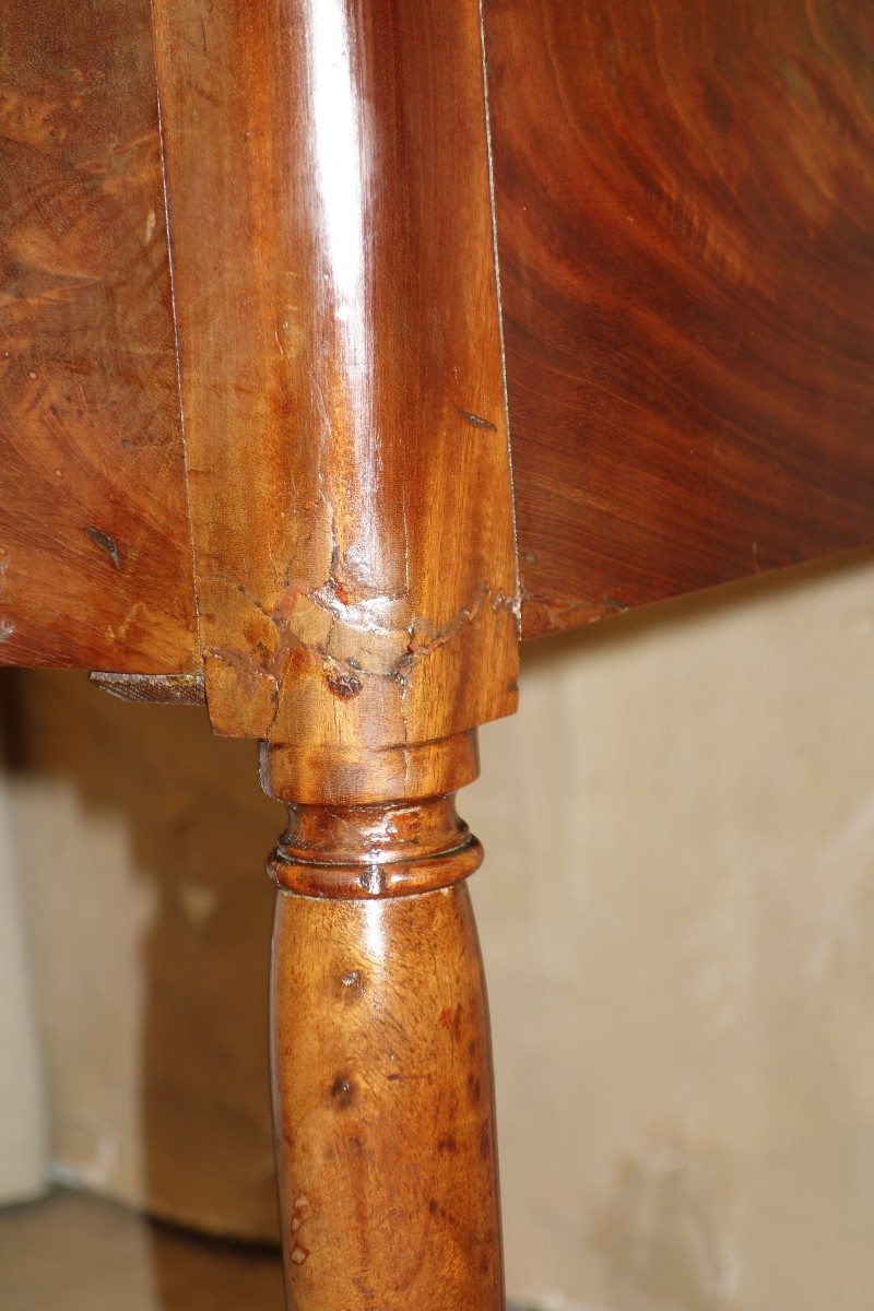 Importante table à encas d'époque Louis XVI en acajou-photo-7