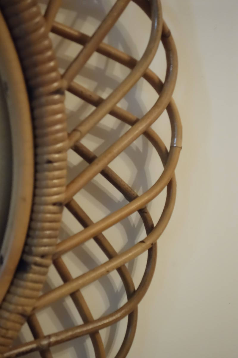 Large Oval Mirror, 60s, By Designer Franco Albini-photo-4