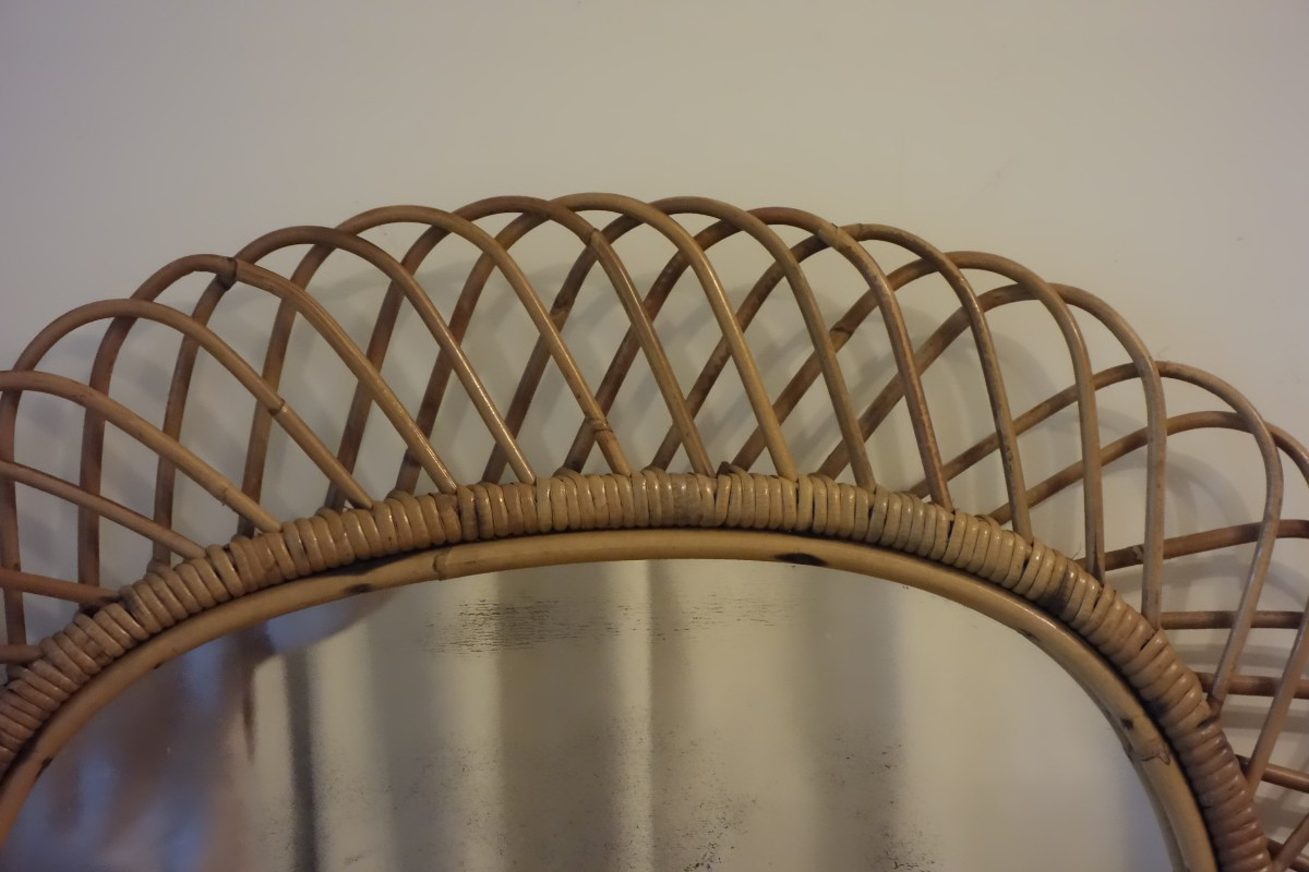 Large Oval Mirror, 60s, By Designer Franco Albini-photo-2