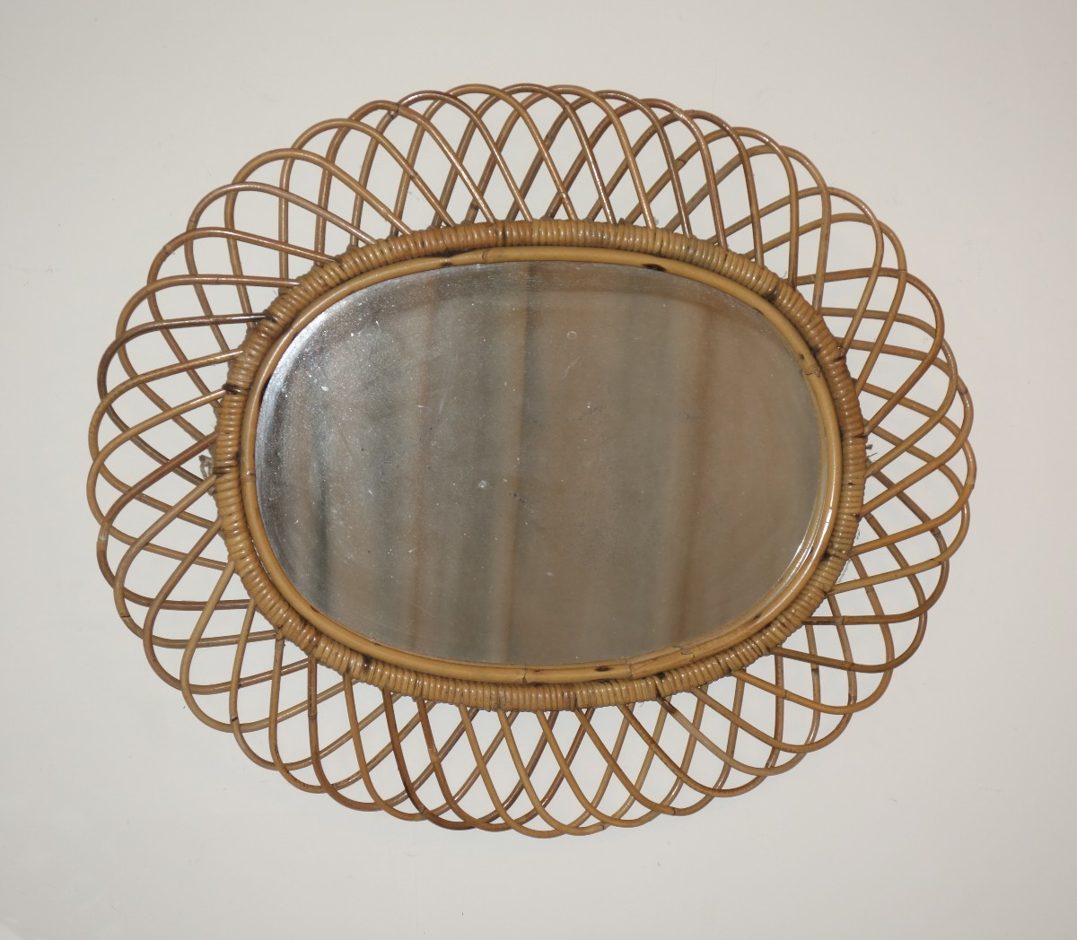 Large Oval Mirror, 60s, By Designer Franco Albini-photo-5