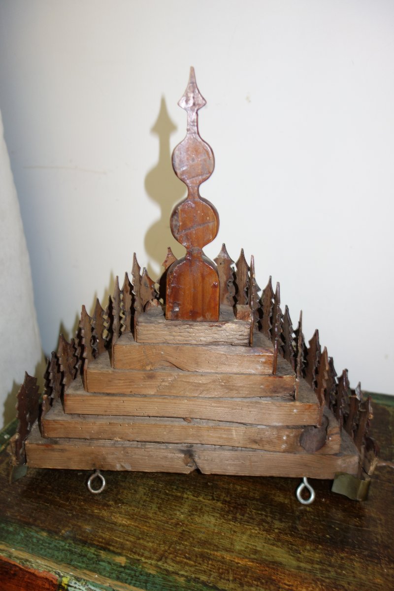 console d'applique en bois découpé art populaire XIX ,XX ème siècle-photo-4
