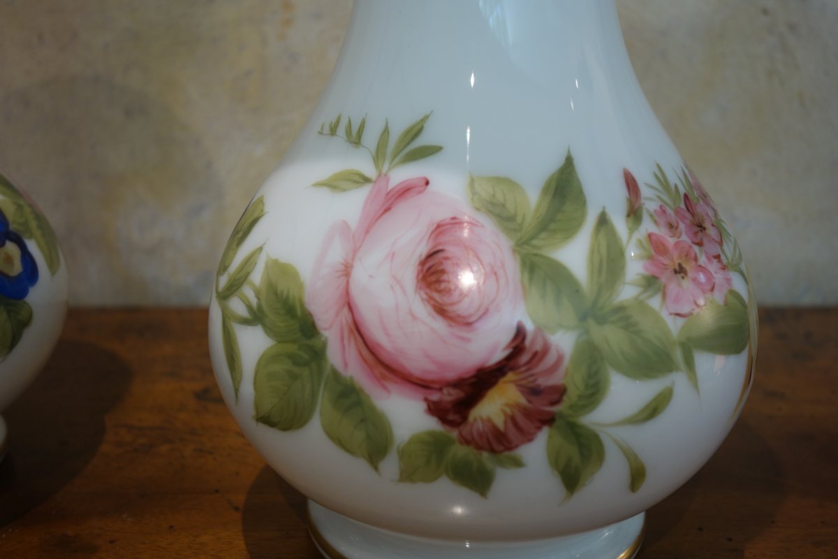 Paire De Vases En Opaline XIXème-photo-2