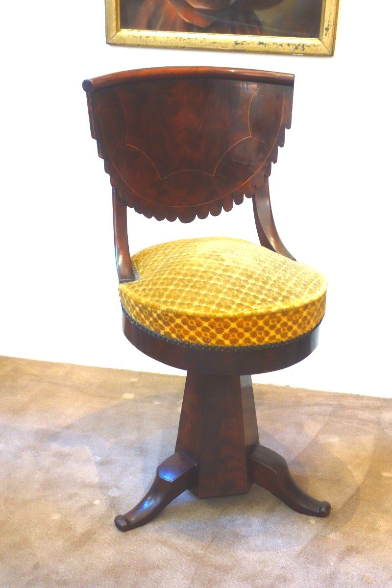  Chaise De Harpiste En Acajou XIXème