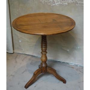Pedestal Table In Natural Wood 19th Century