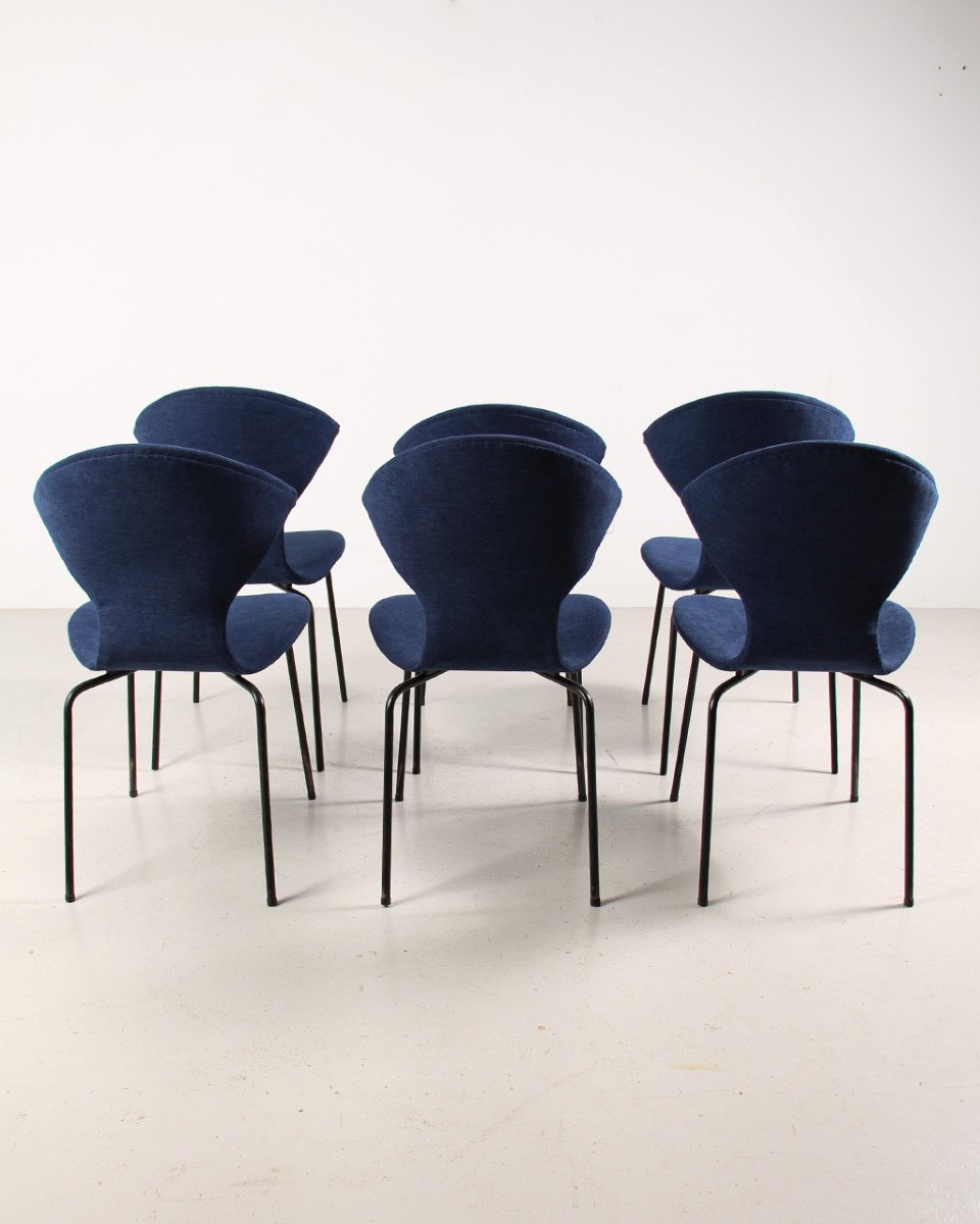 6 Burov Dangles & Defrance Chairs - Model 18 1950-photo-3