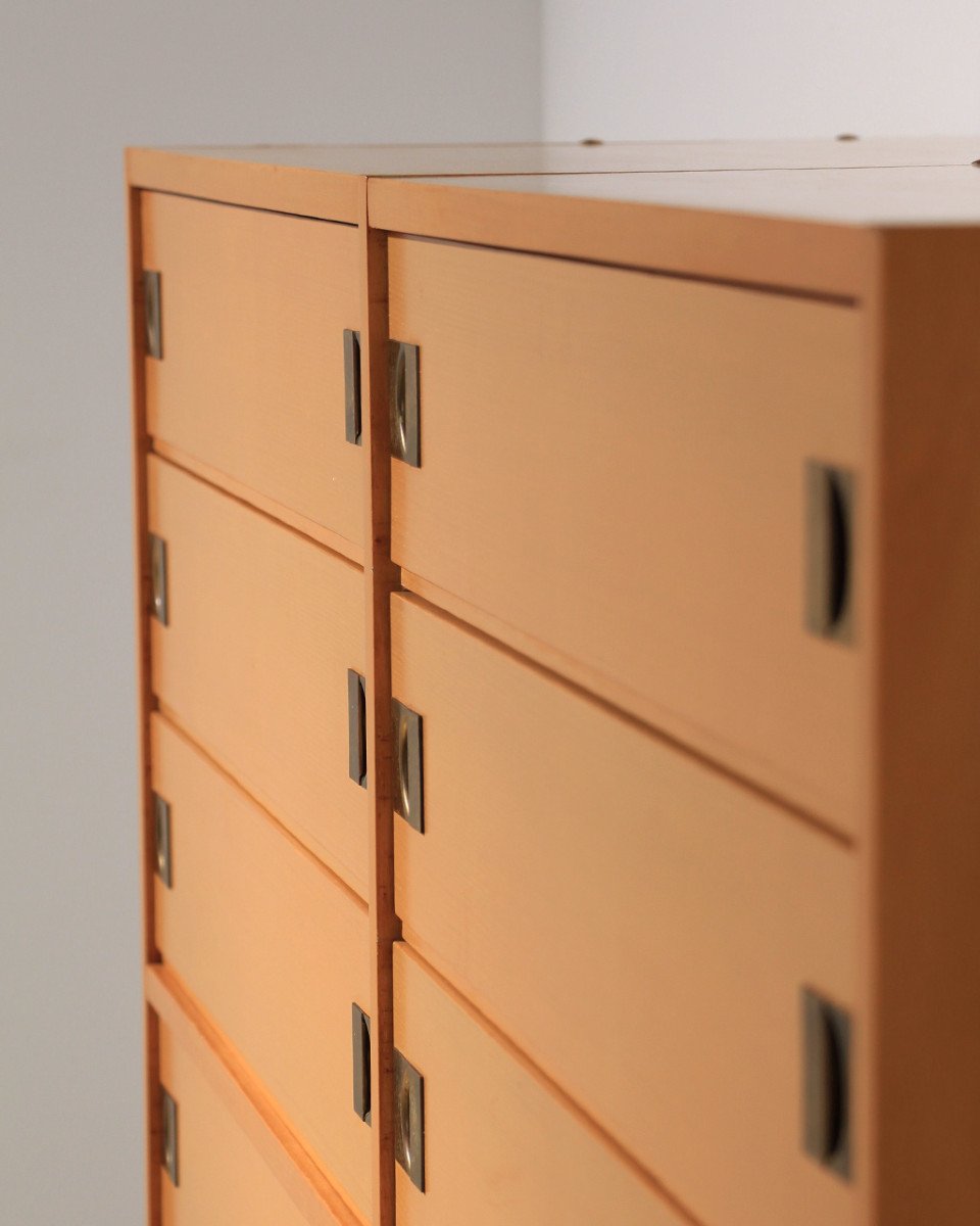 Double Chest Of Drawers 12 Drawers René-jean Caillette _ Group 4 - Charron - France 1960 -photo-1