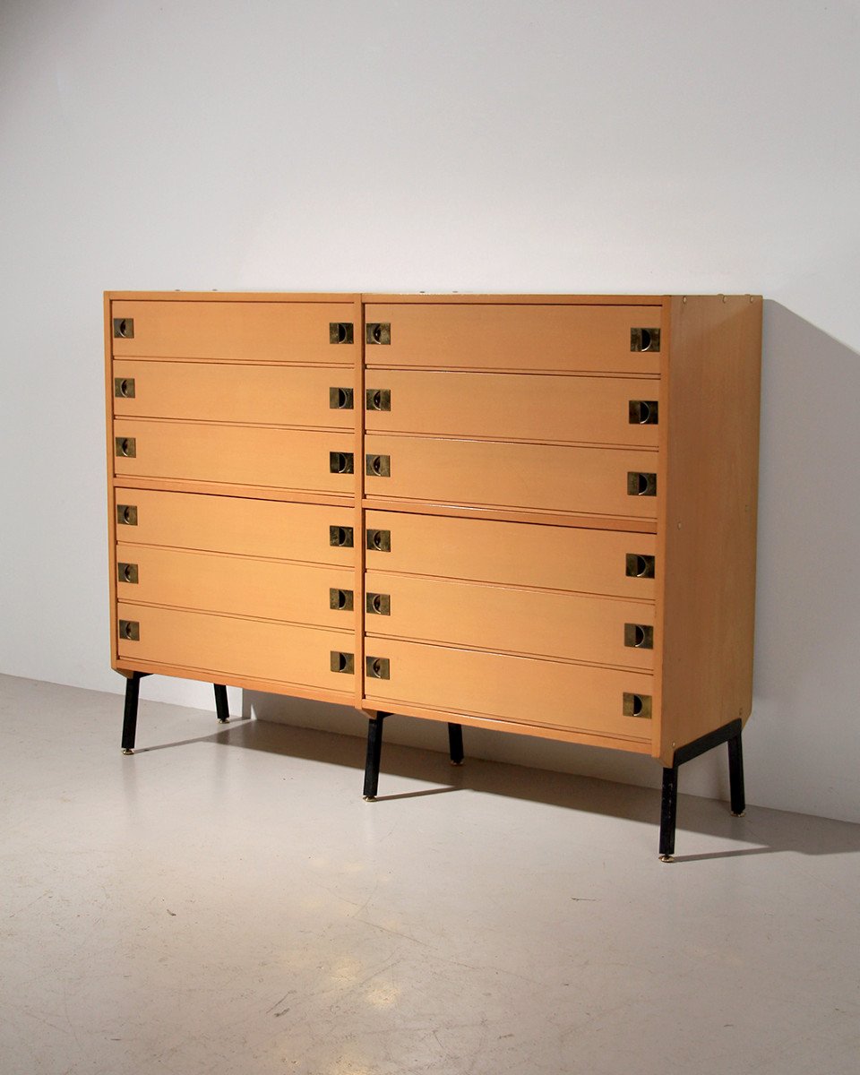 Double Chest Of Drawers 12 Drawers René-jean Caillette _ Group 4 - Charron - France 1960 