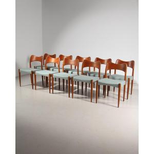 10 Hovman Olsen Mogens Kold Teak Chairs 1960s