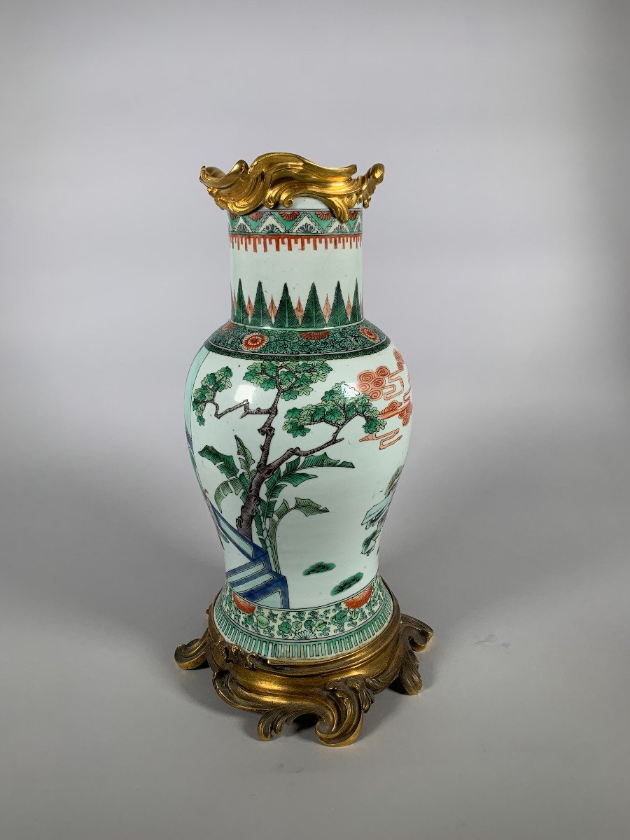 Vase De La Famille Verte d'époque Kangxi (1662-1722)-photo-2