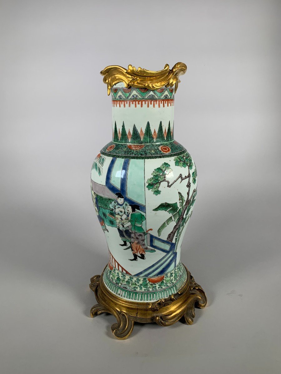 Vase De La Famille Verte d'époque Kangxi (1662-1722)-photo-4