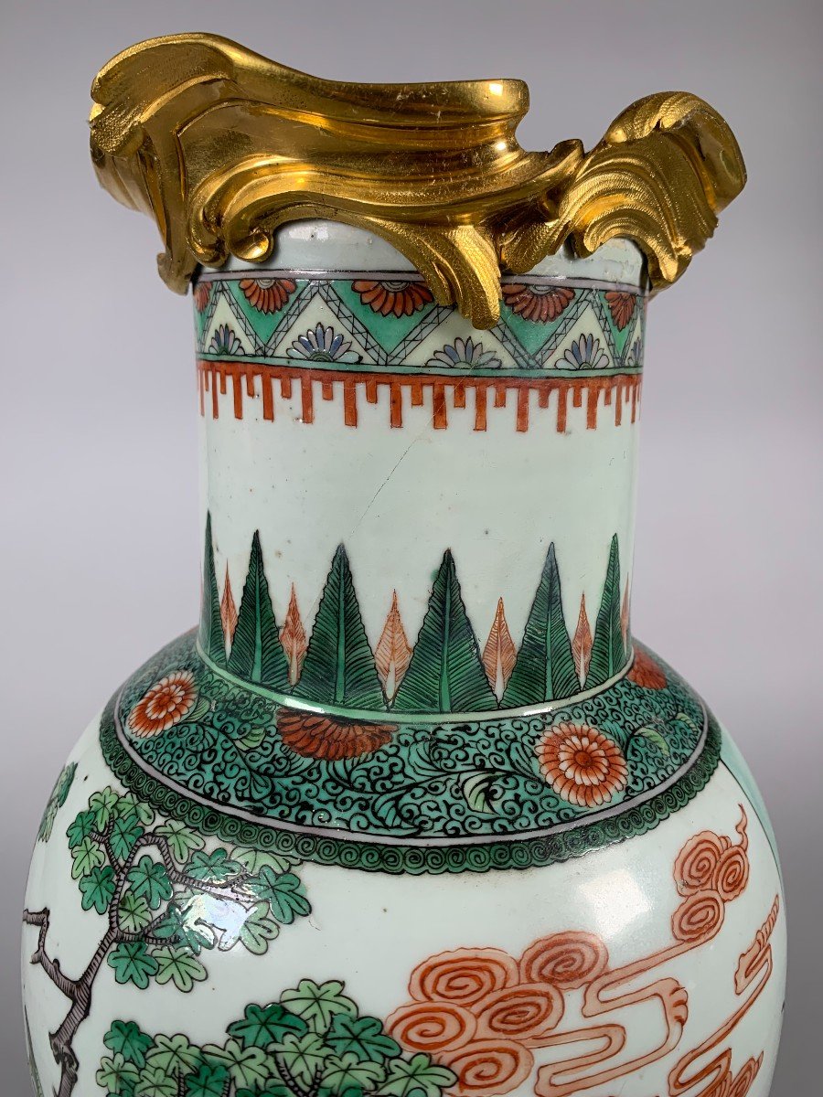 Vase De La Famille Verte d'époque Kangxi (1662-1722)-photo-4