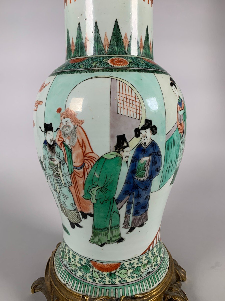 Vase De La Famille Verte d'époque Kangxi (1662-1722)-photo-7