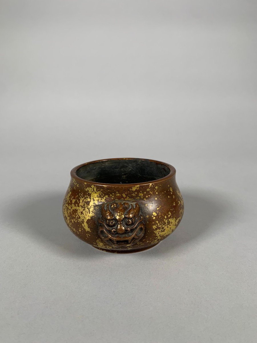 Brule Parfum En Bronze "gold Splash" époque Kangxi (1661-1722)-photo-3