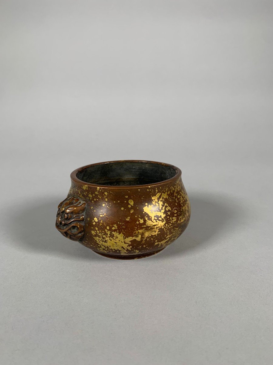 Brule Parfum En Bronze "gold Splash" époque Kangxi (1661-1722)-photo-4